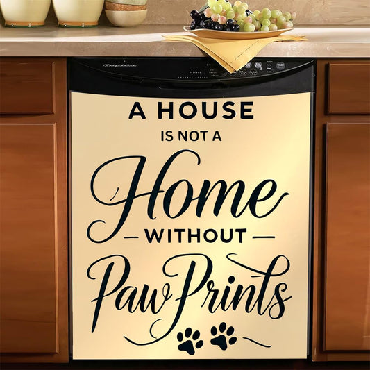 A Heartfelt Pet-Themed Magnetic Dishwasher Cover – Decorative Reusable Decal for Washer, Fridge, and Cabinet Doors, Stylish Washing Machine Panel Cover for Kitchen Appliances (23x26 in )