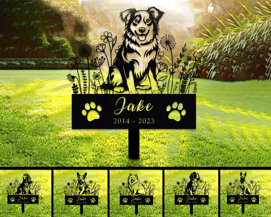 Custom Dog Memorial Stake, Personalized Dog Garden Sign - Pet Loss Gift ( Size 10-36 inches )