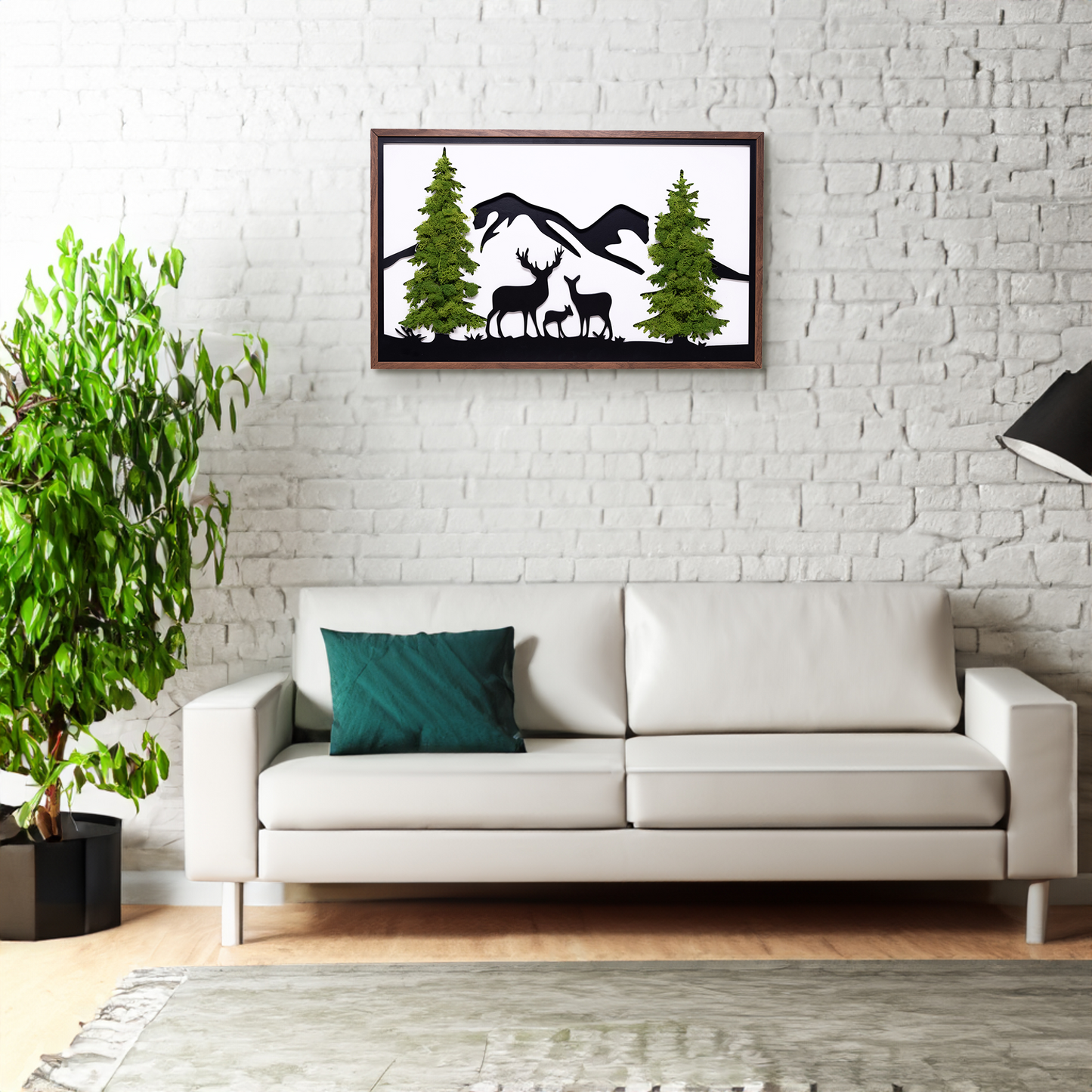 Deer Metal Art Moss Wall Decor