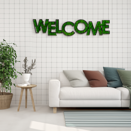 WELCOME Letter Art Moss Wall Decor