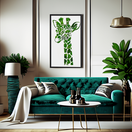 Giraffe Metal Art Moss Wall Decor