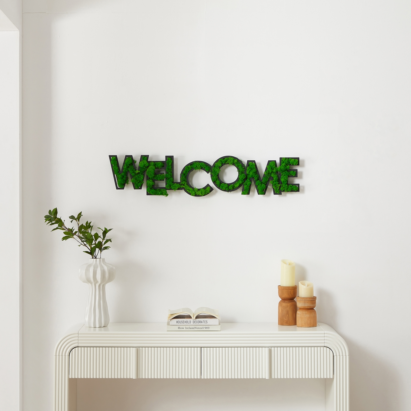 WELCOME Letter Art Moss Wall Decor